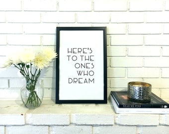 La La Land Poster - La La Land Gift Gift For Actor Ryan Gosling La La Land Print Musical Theatre Quote Prints Musical Theater Gift For Her