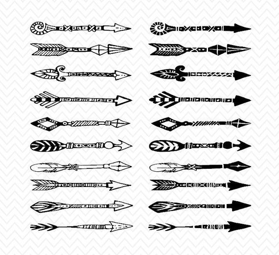 Download Hand drawn Tribal arrows SVG digital cut file for Silhouette