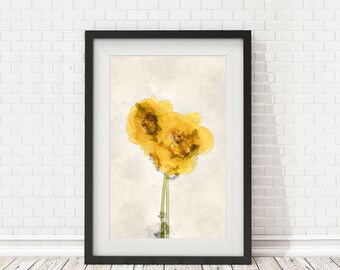 Yellow Flower Wall Art flower poster | etsy Yellow Flower Wall Art flower poster | etsy