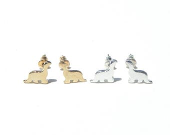 Dinosaur Earrings, Dinosaur Stud Earrings, Dinosaur Jewelry, Minimalist Earrings, Silver Stud Earrings, Dinosaur, Jurassic Park, Minimalist
