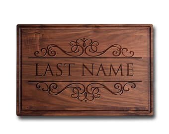 Personalized Last Name - Walnut Custom Cutting Board, Wedding Gift, Engraved Cutting Board, Christmas Gift, Anniversary Gift, Housewarming