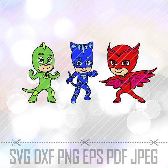 PJ Masks Catboy Owlette Gekko SVG DXF Eps Layered Cut Files