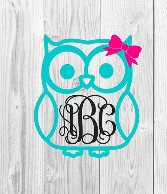 Download Owl Monogram SVG Cutting File Cute Owl Design Owl Monogram