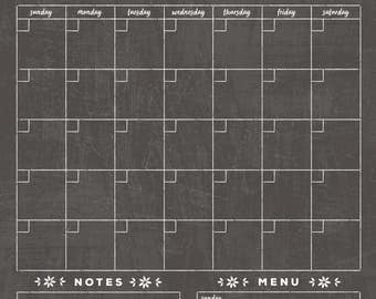 Chalkboard Calendar - Dry erase calendar - Framed calendar - framed chalkboard calendar - magnetic calendar