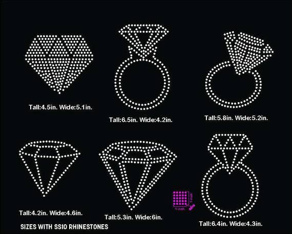 Diamonds Rings Wedding rhinestone template digital download