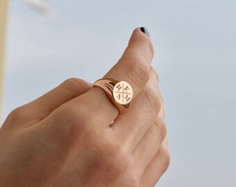 Family Signet Ring - Personalized Signet Ring - Signet Ring - Gold Signet Ring - Initial Signet Ring - Initial Ring - Mother's Day Gift