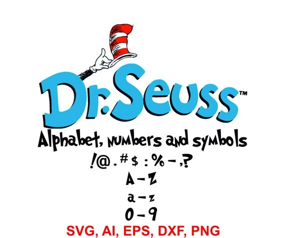 Dr. Seuss SVG Alphabet Cat in the hat Svg Dr Seuss