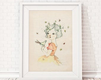 Girls room decor, Art for girls room, girls room art, art for kids room, girls wall decor, wall art for girls, prints for girls room