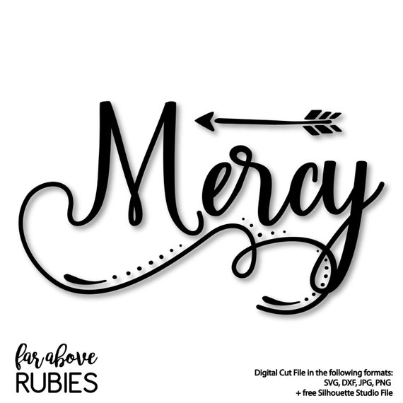 Download Mercy Word Art with Arrow SVG DXF png jpg digital cut