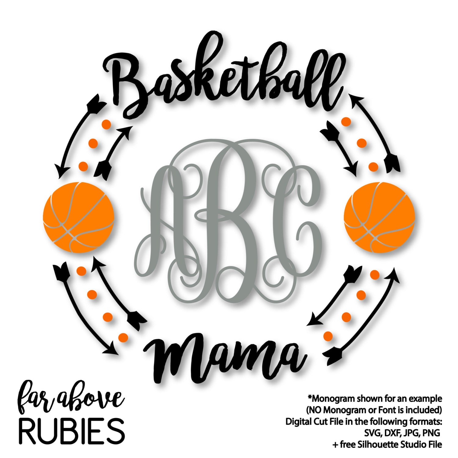 Download Basketball Mama Monogram Wreath Arrows monogram NOT included