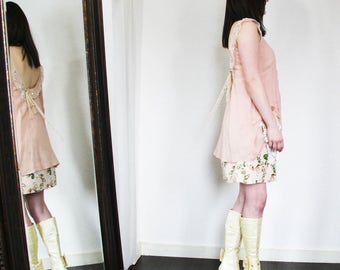 upcycled clothing, upcycled fashion, romantic shift dress . grenada moon . XS - S