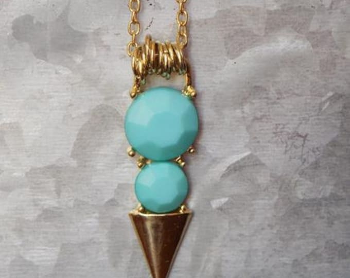 Arrow Necklace Dainty Boho Layering Necklace Geometric Statement Bohemian Minimalist Jewelry Charm Spike Necklace Turquoise Gold Layering