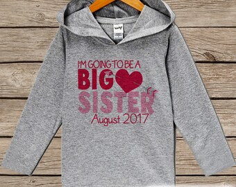 Girls Valentines Day Outfit - Valentine's Pregnancy Reveal - Big Sister to Be Valentine Pullover - Valentine's Day Pregnancy Announcement
