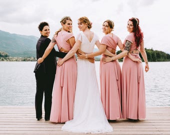 Blush bridesmaid dress, blush pink bridesmaid dress, long powder pink dress, long pink dress, light pink maxi dress, blush pink bridesmaids
