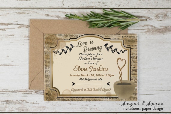 Coffee Themed Bridal Shower Invitations 10