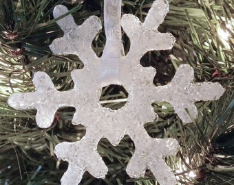 Snowflake Clear Glass Christmas Ornament