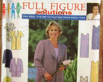 Womens Coat or Jacket and Semi-fitted Sleeveless Dress in Two Lengths Sizes 26W 28W 30W 32W Vintage 1990s Simplicity Pattern 8003 UNCUT