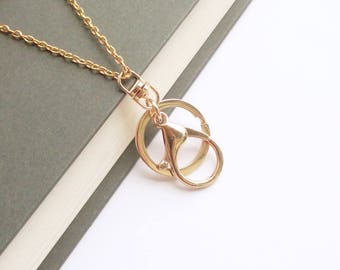 Gold Lanyard, Plain Gold Lanyard, Simple Gold Eyeglass Loop, Gold Chain Lanyard, Gold ID Badge Holder, Plain Gold Badge Holder, Gift for Her