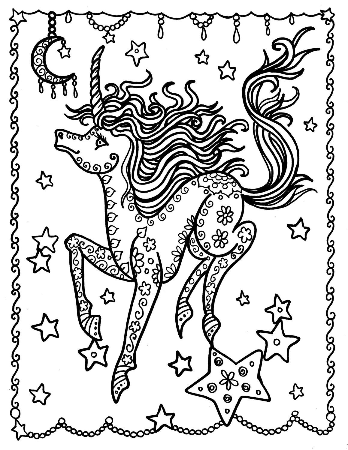 Download Unicorn Baby Coloring Page Fantasy coloring pages Adult