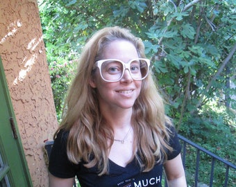Vintage Emmanuelle Khanh Eyeglasses / White EK Sunglasses Oversized 1980s