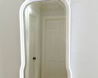 Vintage White Mirror Shabby Chic Wood Frame Ornate