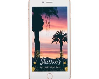 Birthday Snapchat Geofilter | Party Snapchat Filter | On Demand Geofilter | Snapchat Geofilter | Champagne | Neon Design | Bubbly