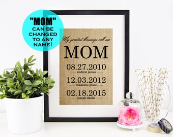 ON SALE! Personalized Nana Gift | Mother's Day Gift for Grandmother | Grandchildren Name Wall Art | My Greatest Blessings Call Me Nana