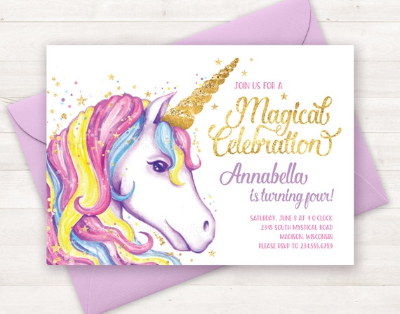 Unicorn Party Invitation Wording 3