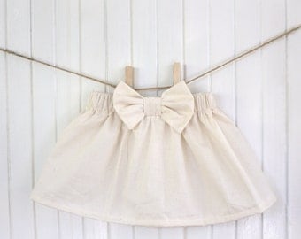 Toddler Milk Ruffle V-Neck Tie Back Dress (3m-5y)- Cream