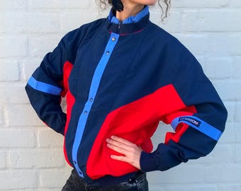Vintage windbreaker, retro windbreaker, outdoor jacket, women outdoor jacket, men jacket, tracksuit, running jacket, workout jacket, M/L