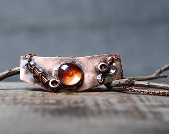 hippie necklace metalwork bohemian jewelry copper necklace gift women bohemian necklace glass necklace boho necklace gypsy jewelry