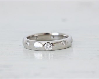 SALE Diamond Eternity Band | Platinum Wedding Band | Etoile Diamond Eternity Ring | Vintage Stacking Ring | Simple Wedding Ring | Size 8 1/3