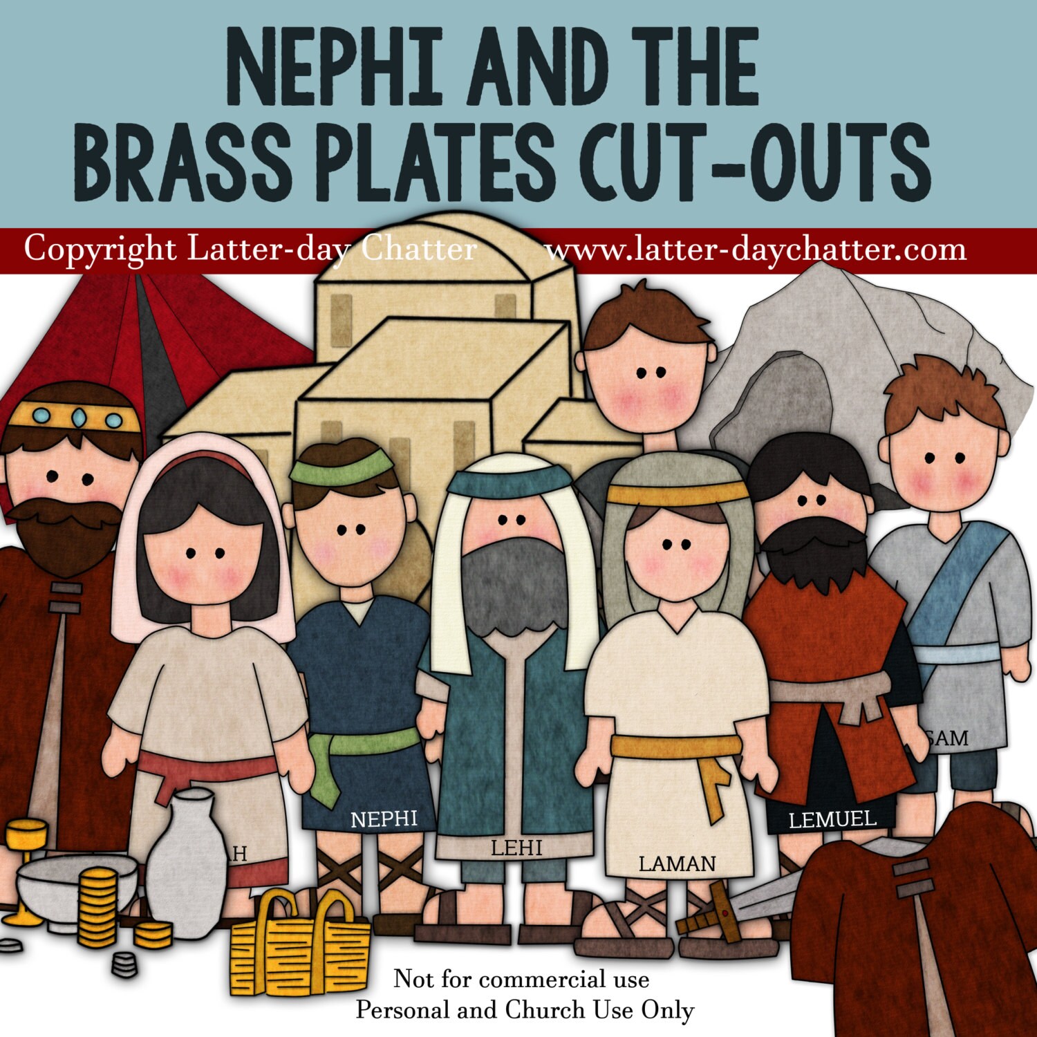 Nephi and Brass Plates Jumbo Cutouts
