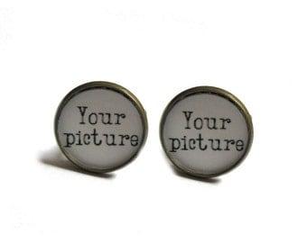 Personalized Cufflinks - Wedding Gift - Gift for the groom - Photo Cufflinks - Custom Cufflinks for men - Logo Cufflink father of the bride