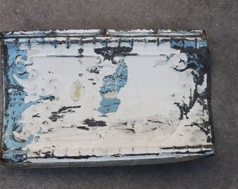 Antique Tin Ceiling Tile, Vintage Tin Tile, Pressed Tin Victorian Ceiling Tile, Architectural Salvage