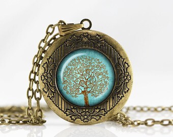 Tree of life Locket Necklace Family tree jewelry Personalized Photo Locket Customized with your Photo pendant photo locket necklace