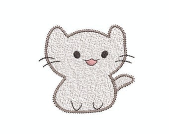 Applique and Fill Stitch Kitty Cat Designs