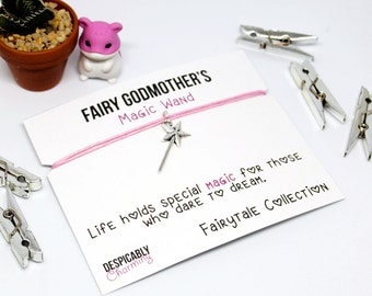 Fairy Godmother Bracelet, Godmother Gift, Charm Bracelet, Personalised Jewellery, Will You Be My Godmother, Fairy Wand, Princess Party Favor