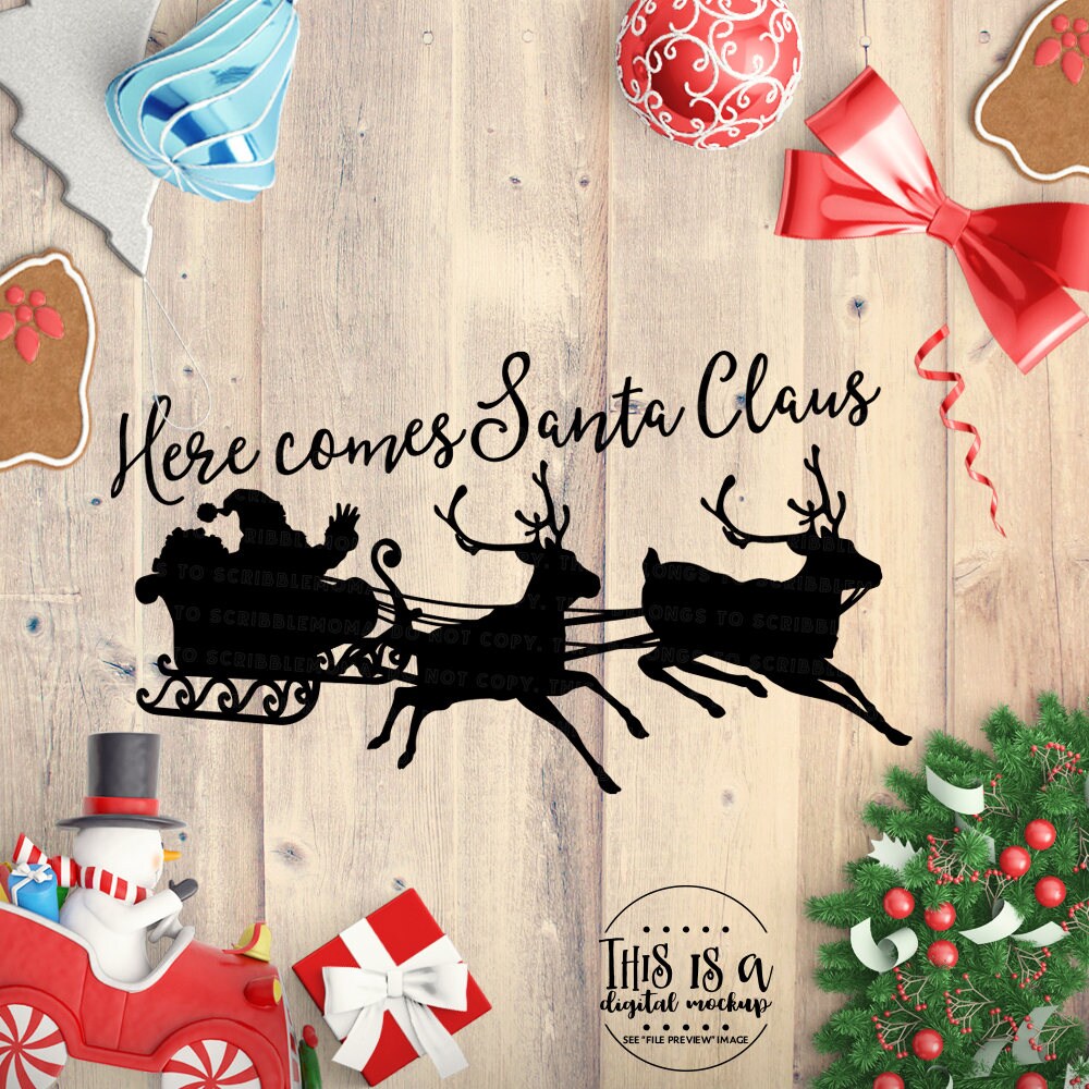 Download Here Come Santa Claus svg, Merry Christmas svg, Christmas ...