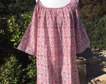 Block printed cotton summer dress Juliet