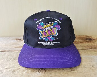Vintage Super Bowl XXXI Snapback Hat New England PATRiOTS vs Green Bay PACKERS Official Licensed NFL Eastport Cap Sunday January 26 1997
