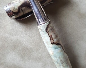 Blue Spalted Maple Burl Fountain Pen with Made in USA components