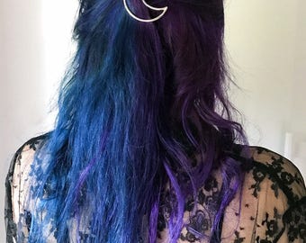 Moon Hair Clip Moon Clip Crescent Moon Hair Pin Boho Hair Accessory Boho Hair Clip Coachella Jewelry Silver Half Moon Hair Clip Bohogrunge