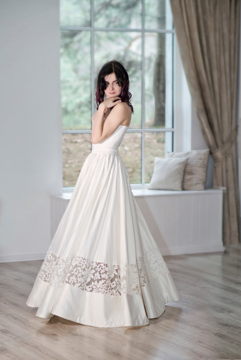 satin wedding skirt