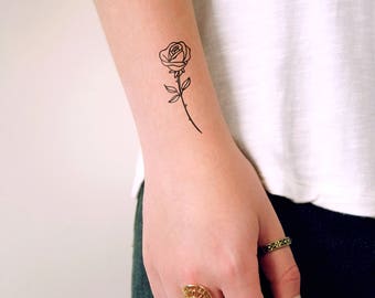 Small rose temporary tattoo / small temporary tattoo / floral temporary tattoo / flower temporary tattoo / vintage tattoo