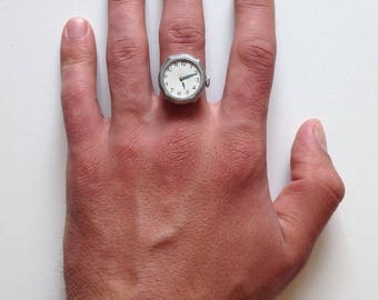 Ring watch "Chaika", Vintage ring watch ,Soviet watch ring, montre femme, Russian watch, Mechanical watch