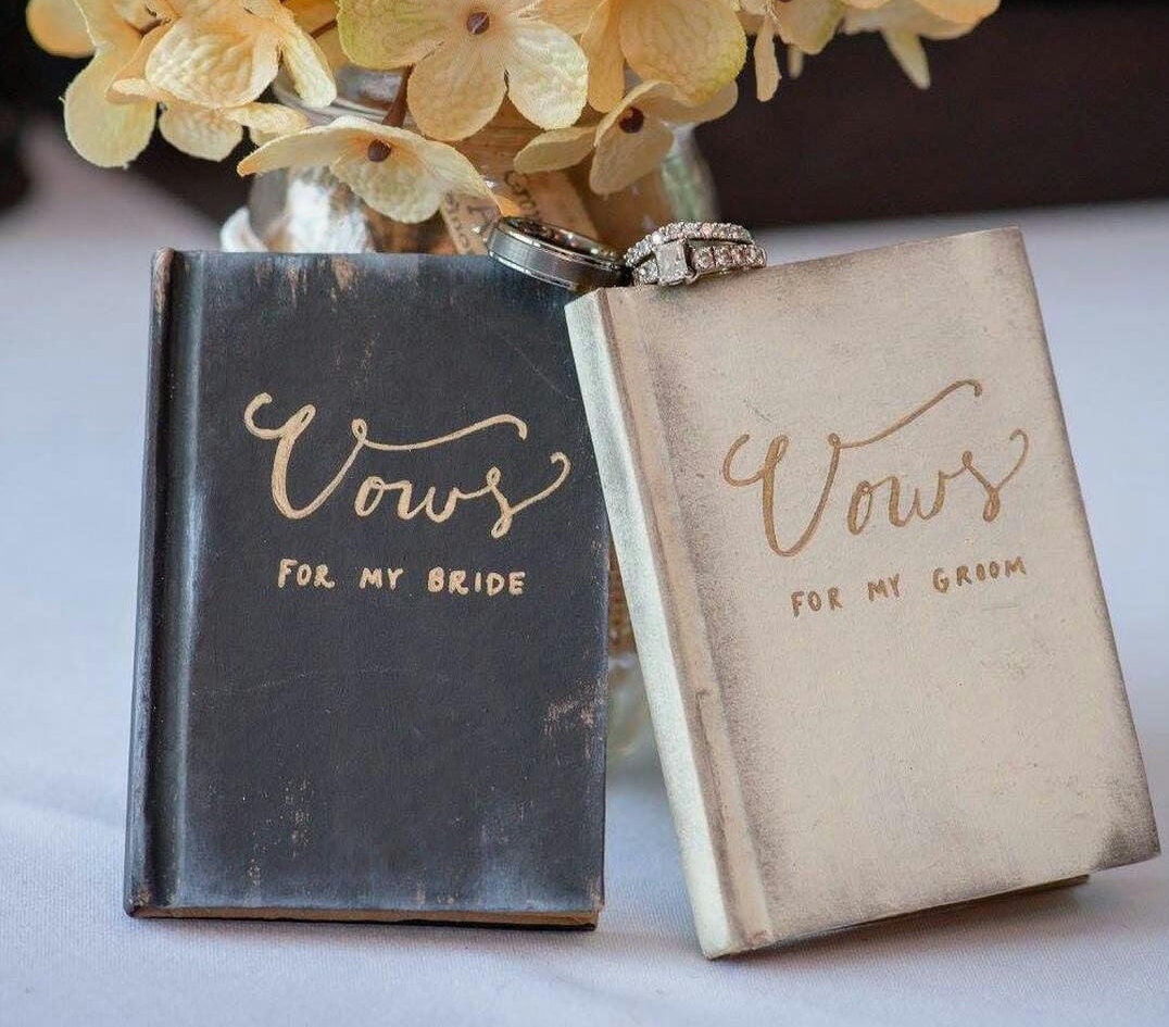 Vow Books SET OF TWO His and Her Vows Rustic Vow Books