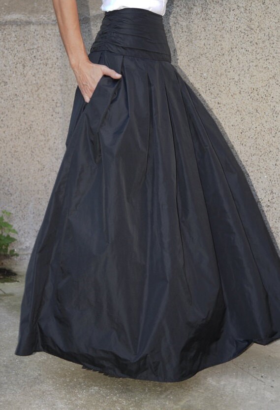 Lovely Black Long Maxi Skirt/ High or Low Waist Skirt /Long