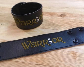 Project Semicolon inspired, embroidered, Warrior wrist cuff, suicide awareness, bracelet, depression, Your story is not over, 13 reasons why