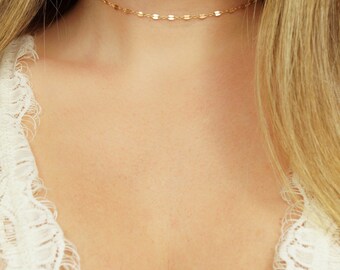 Gold Choker, Dainty Gold Choker, Gold Chain Choker, Delicate Choker Necklace, Minimalist Choker, Thin Gold Choker, Layering Necklace